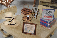 amish baskets, cookbooks, hats